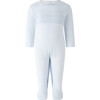 Pima Smocked Footie, Blue - Footie Pajamas - 1 - thumbnail