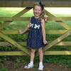 Star Print Bow Dress, Navy - Dresses - 3