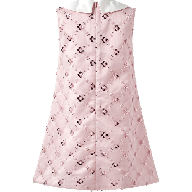 Peter Pan Collar Sequin Party Dress, Pink