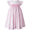 Flutter Sleeve Floral Smocked Dress and Bloomers, Pink - Dresses - 1 - thumbnail