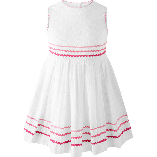 Eyelet Ric Rac Dress, Ivory
