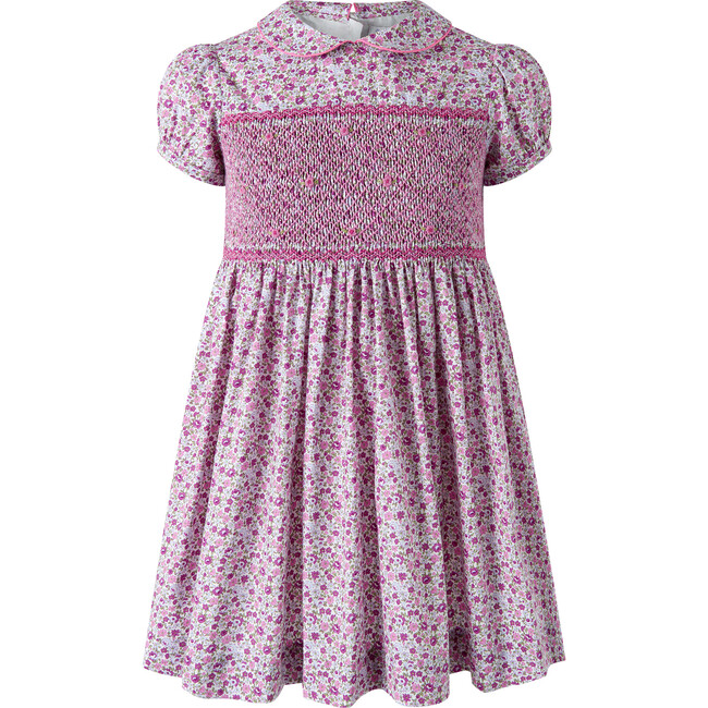 Ditsy Floral Smocked Dress, Purple