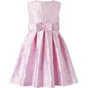 Bow Damask Dress, Pink - Dresses - 1 - thumbnail