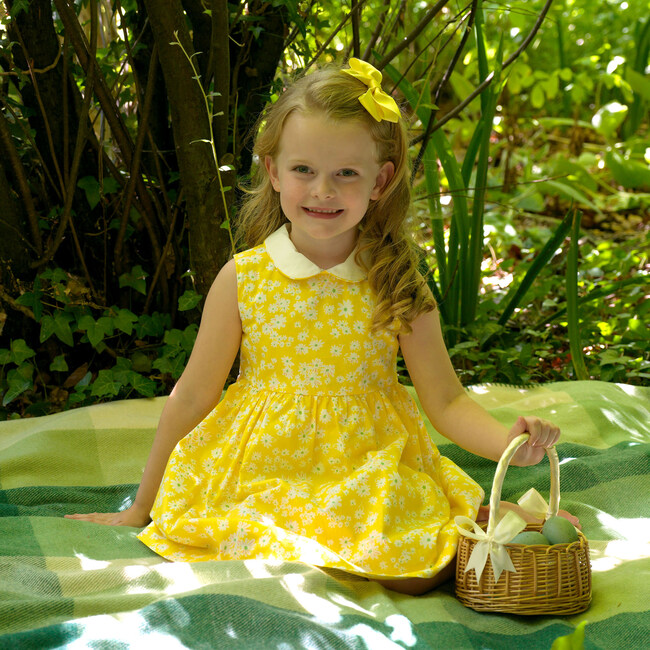 Daisy Peter Pan Collar Dress, Yellow - Dresses - 3