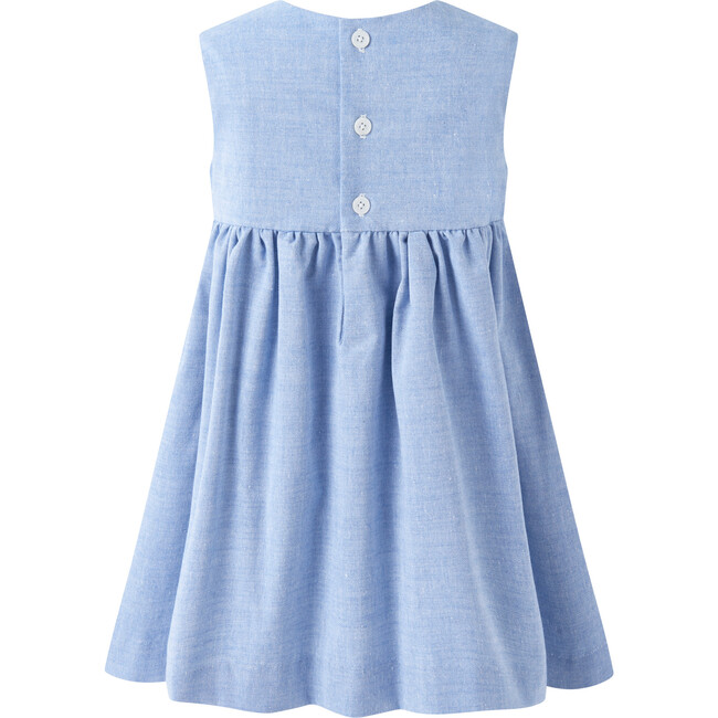 Chambray Bow Dress, Blue
