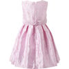 Bow Damask Dress, Pink - Dresses - 2 - thumbnail