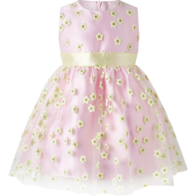 Baby 3D Daisy Tulle Party Dress, Pink