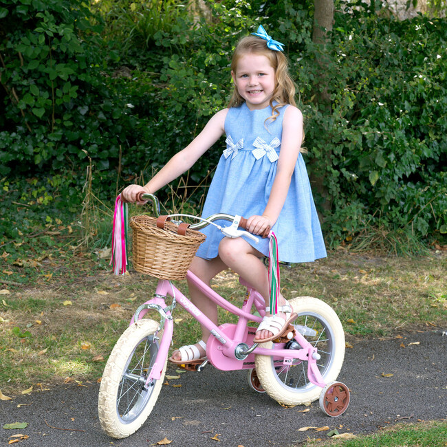 Chambray Bow Dress, Blue - Dresses - 3