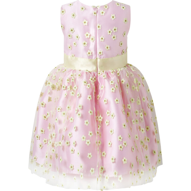 3D Daisy Tulle Party Dress, Pink