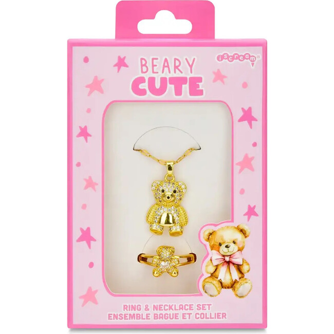 Bear Charm Necklace & Ring Set