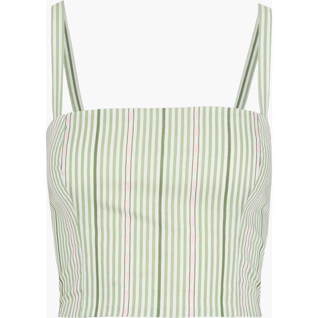 The Miranda Top, Green Jacquard Stripe