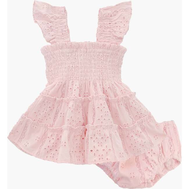 The Baby Ellie Nap Dress, Pink Broderie Voile