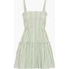 The Seraphina Mini Nap Dress, Green Jacquard Stripe - Dresses - 1 - thumbnail
