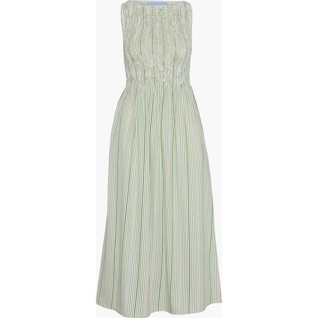The Cosima Nap Dress, Green Jacquard Stripe