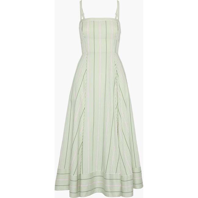 The Margot Dress, Green Jacquard Stripe