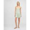 The Seraphina Mini Nap Dress, Green Jacquard Stripe - Dresses - 2