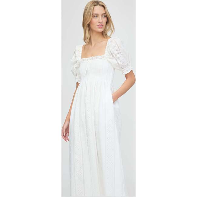 The Scarlett Nap Dress, White Broderie Voile - Dresses - 3