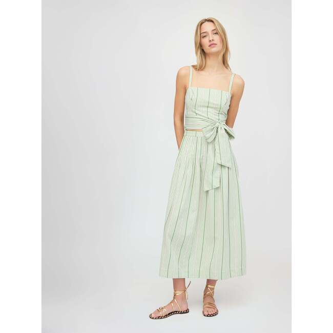 The Miranda Top, Green Jacquard Stripe - Blouses - 4