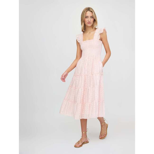 The Ellie Nap Dress, Pink Broderie Voile - Dresses - 4