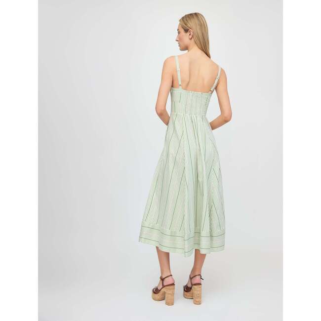 The Margot Dress, Green Jacquard Stripe - Dresses - 4