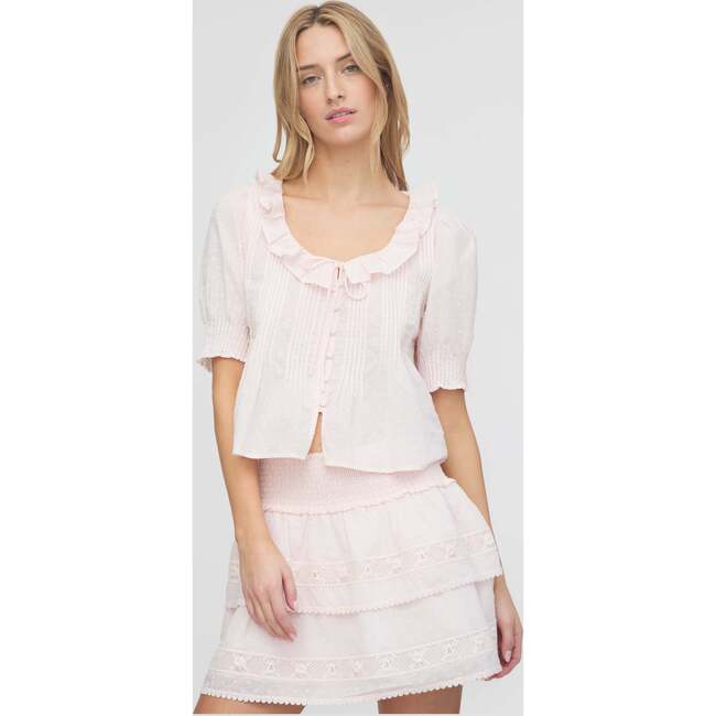 The Camri Top, Powder Pink Swiss Dot - Blouses - 5