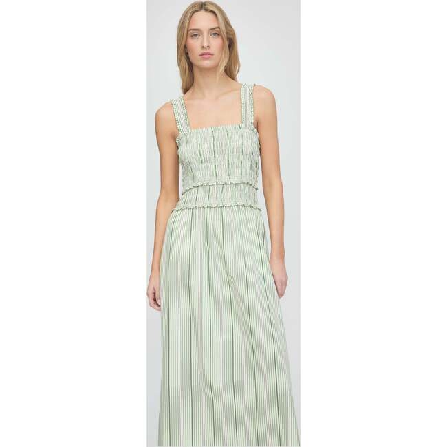 The Azalea Maxi Nap Dress, Green Jacquard Stripe - Dresses - 3