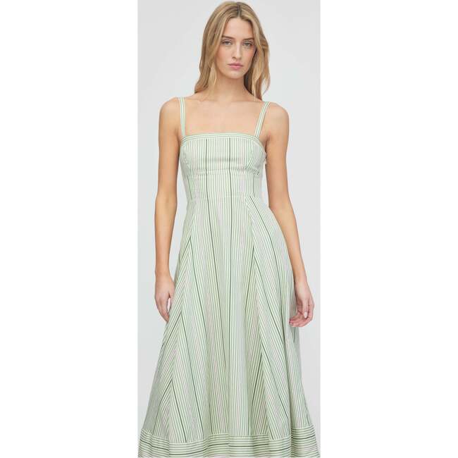 The Margot Dress, Green Jacquard Stripe - Dresses - 5