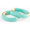 Enamel Hoop, Turquoise - Earrings - 1 - thumbnail