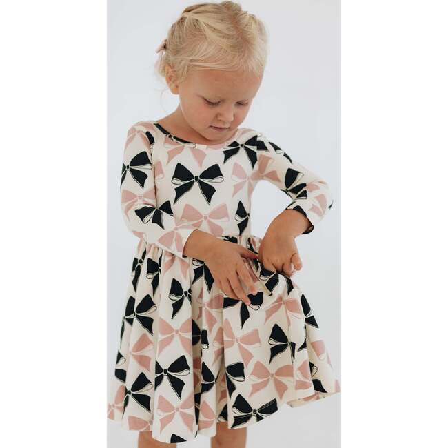 Twirl Dress, Vintage Pink and Black Bows