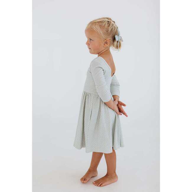 Twirl Dress, Blue French Stripes - Dresses - 4