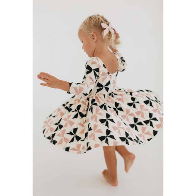 Twirl Dress, Vintage Pink and Black Bows - Dresses - 3