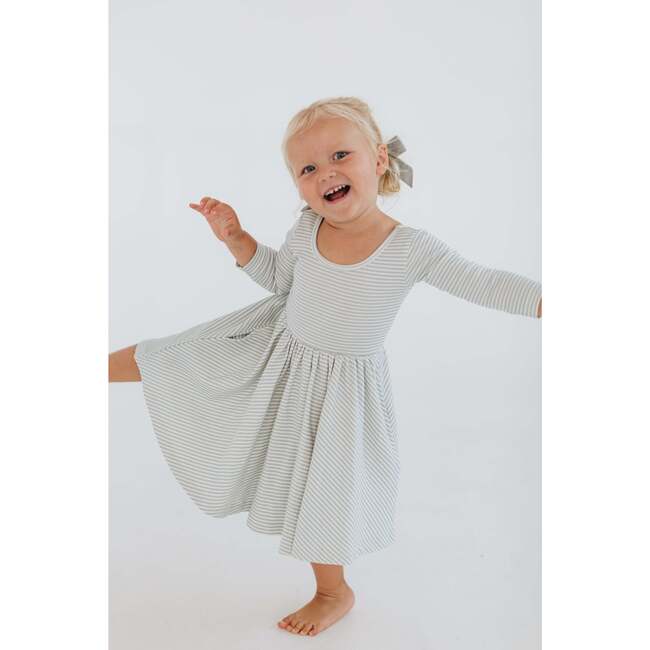 Twirl Dress, Blue French Stripes - Dresses - 7