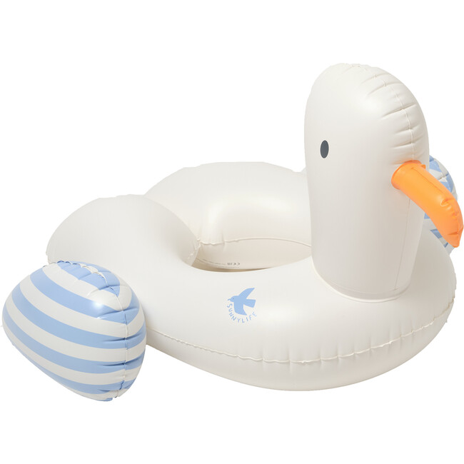 Kids Tube Pool Ring: Sammy the Seagull, Blue Stripe
