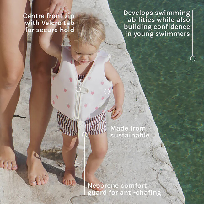 Kids Swim Vest: 1-2Y - Strawberry Sunshine