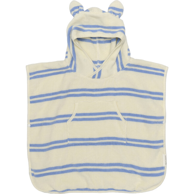 Kids Character Hooded Towel: Sammy the Seagull, Blue Stripe
