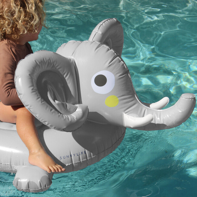 Kids Ride-On Float: Eli the Elephant, Grey - Pool Floats - 3