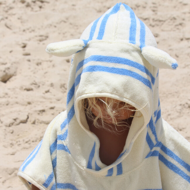 Kids Character Hooded Towel: Sammy the Seagull, Blue Stripe - Towels - 4