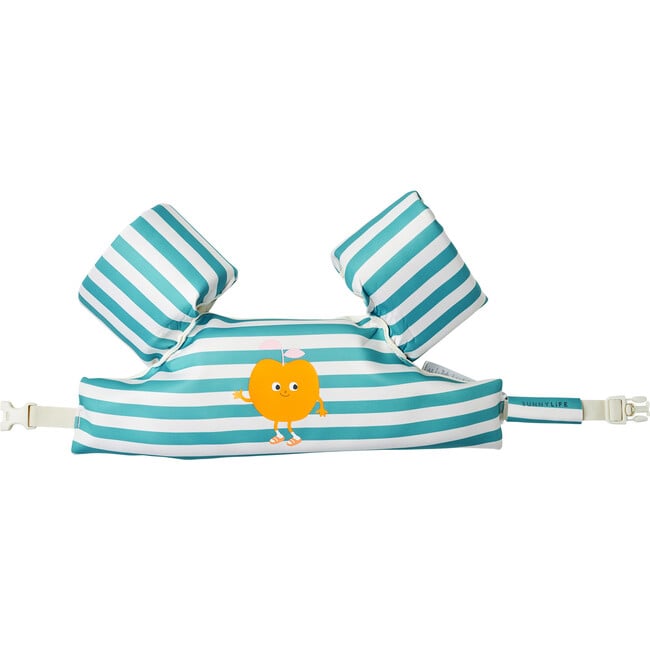 Floatie Jacket: 3-6Y - Poppy the Peach, Green Stripe
