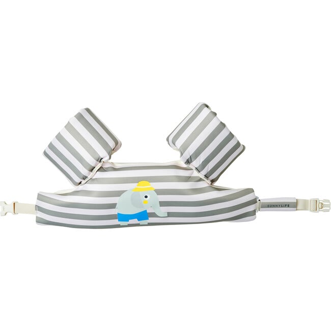 Floatie Jacket: 3-6Y - Eli the Elephant, Green Stripe