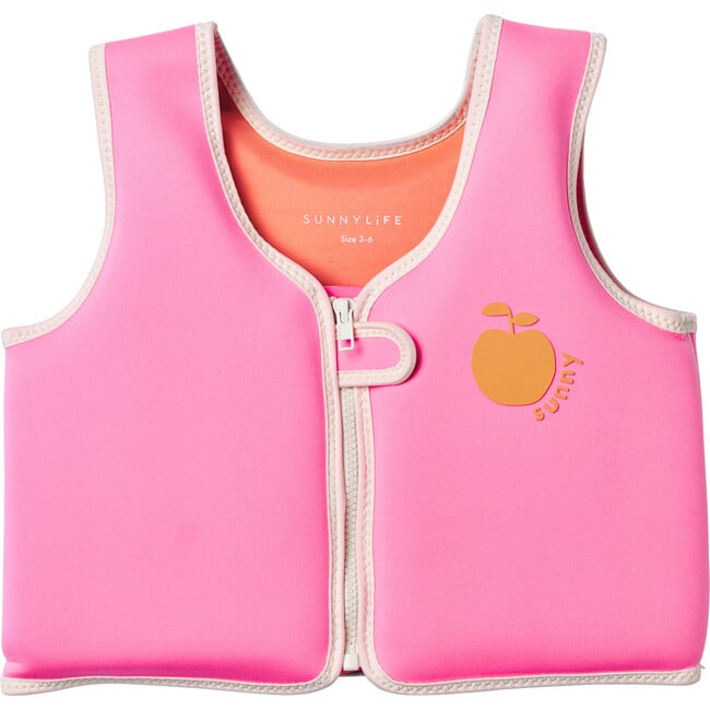 Float Vest: 3-6Y - Poppy the Peach, Neon Pink