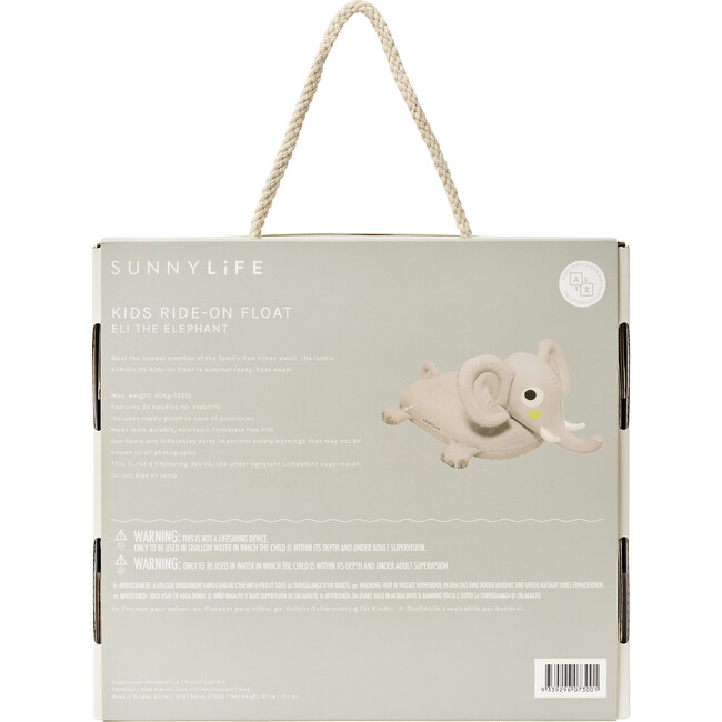 Kids Ride-On Float: Eli the Elephant, Grey - Pool Floats - 9