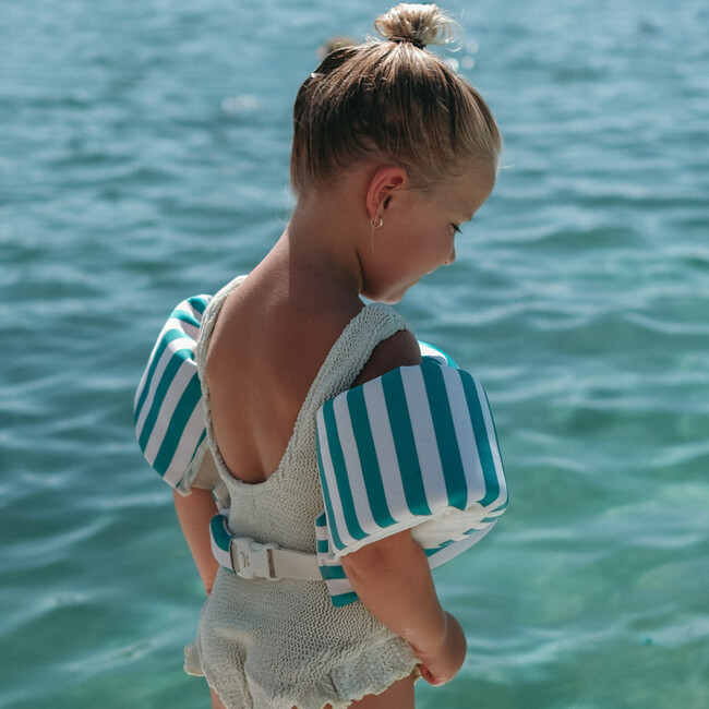 Floatie Jacket: 3-6Y - Poppy the Peach, Green Stripe - Pool Floats - 6