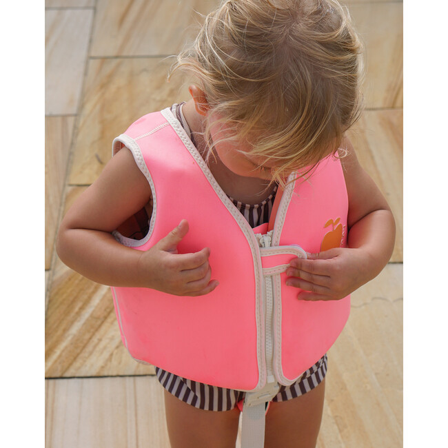 Float Vest: 2-3Y - Poppy the Peach, Neon Pink - Pool Floats - 5