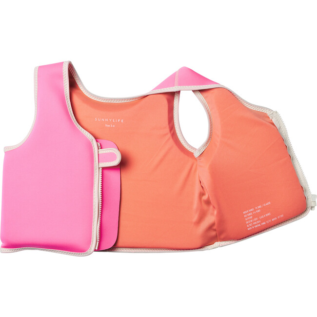 Float Vest: 3-6Y - Poppy the Peach, Neon Pink - Pool Floats - 8