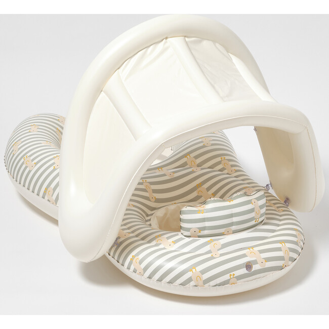 Float Together Baby Seat: Duck, Sage Stripe - Pool Floats - 5