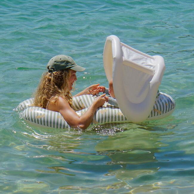 Float Together Baby Seat: Duck, Sage Stripe - Pool Floats - 6