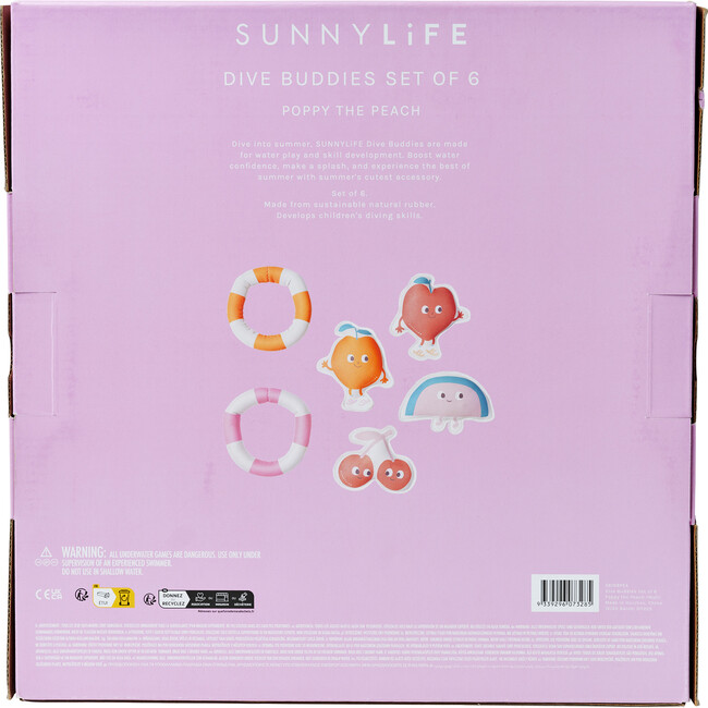 Dive Buddies: Poppy the Peach, Set of 6 - Pool Toys - 8