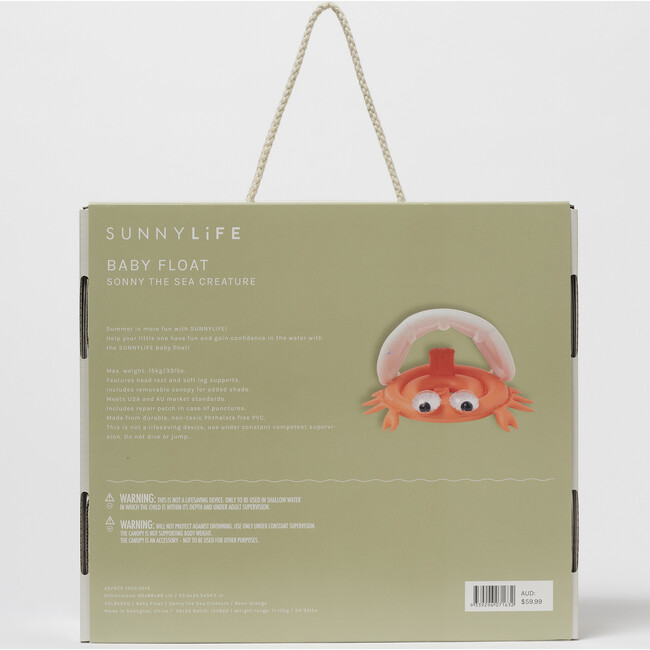 Baby Float: Sonny the Sea Creature, Neon Orange - Pool Floats - 10