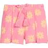 Pom Pom Terry Shorts, Pink Floral Terry - Shorts - 1 - thumbnail