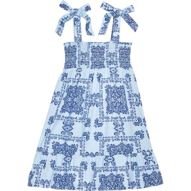 Wide Strap Lucy Dress, Boho Blue